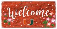 Miami Hurricanes 6" x 12" Floral Welcome Sign