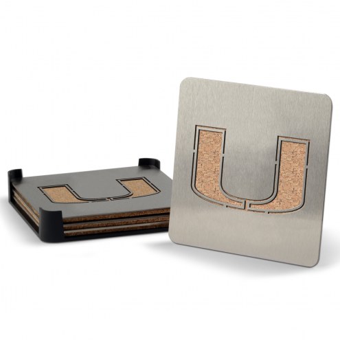 Miami Hurricanes Boasters Stainless Steel Coasters - Set of 4