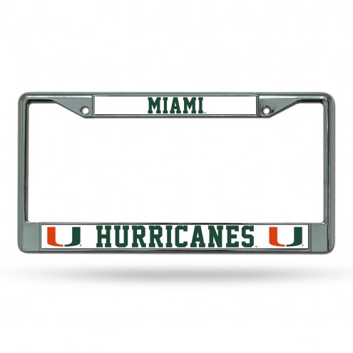 Miami Hurricanes Chrome License Plate Frame