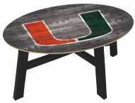 Miami Hurricanes Distressed Wood Coffee Table