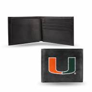 Miami Hurricanes Embroidered Leather Billfold Wallet