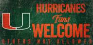 Miami Hurricanes Fans Welcome Wood Sign