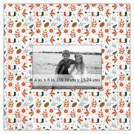 Miami Hurricanes Floral Pattern 10" x 10" Picture Frame