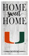 Miami Hurricanes Home Sweet Home Whitewashed 6" x 12" Sign