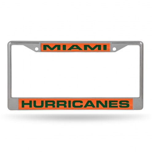 Miami Hurricanes Laser Chrome License Plate Frame