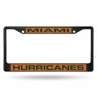 Miami Hurricanes Laser Colored Chrome License Plate Frame