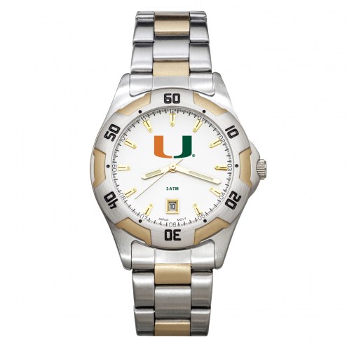 Miami Hurricanes Men's All-Pro Two-Tone Watch