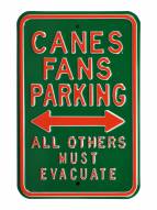 Miami Hurricanes Must Evacuate Parking Sign