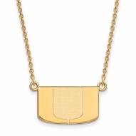 Miami Hurricanes NCAA Sterling Silver Gold Plated Small Pendant Necklace