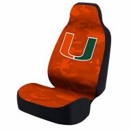 Miami Hurricanes Orange Camo Universal Bucket Car Seat Cover