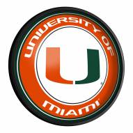 Miami Hurricanes Round Slimline Lighted Wall Sign