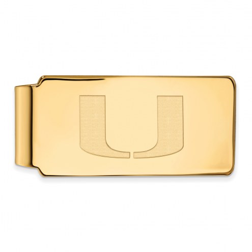Miami Hurricanes Sterling Silver Gold Plated Money Clip
