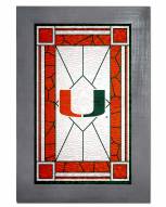 Miami Hurricanes Stained Glass with Frame