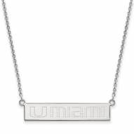 Miami Hurricanes Sterling Silver Bar Necklace
