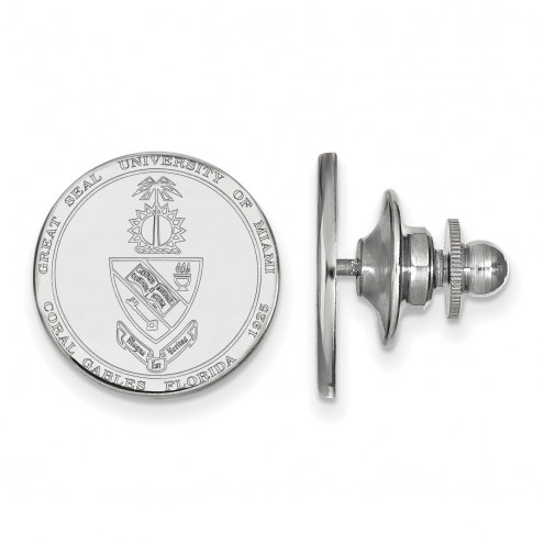 Miami Hurricanes Sterling Silver Crest Lapel Pin