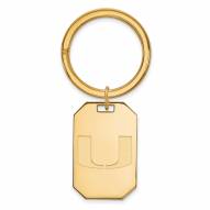 Miami Hurricanes Sterling Silver Gold Plated Key Chain