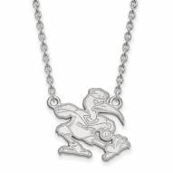 Miami Hurricanes Sterling Silver Large Pendant Necklace
