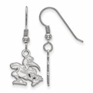 Miami Hurricanes Sterling Silver Small Dangle Earrings