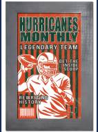Miami Hurricanes Team Monthly 11" x 19" Framed Sign