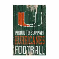 Miami Hurricanes Proud to Support Wood Sign