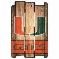 Miami Hurricanes Wood Fence Sign
