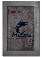 Miami Marlins 11" x 19" City Map Framed Sign