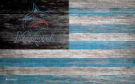 Miami Marlins 11" x 19" Distressed Flag Sign