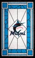 Miami Marlins 11" x 19" Stained Glass Sign