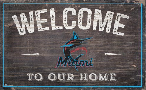 Miami Marlins 11&quot; x 19&quot; Welcome to Our Home Sign