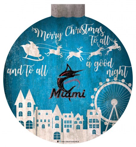 Miami Marlins 12&quot; Christmas Village Wall Art
