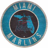Miami Marlins 12" Circle with State Sign