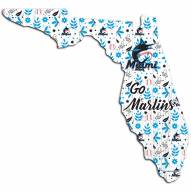 Miami Marlins 12" Floral State Sign