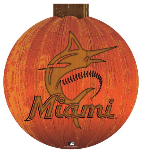 Miami Marlins 12&quot; Halloween Pumpkin Sign