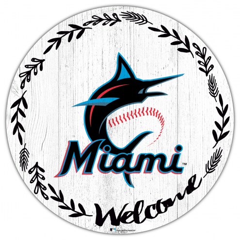 Miami Marlins 12&quot; Welcome Circle Sign