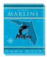 Miami Marlins 16" x 20" Coordinates Canvas Print