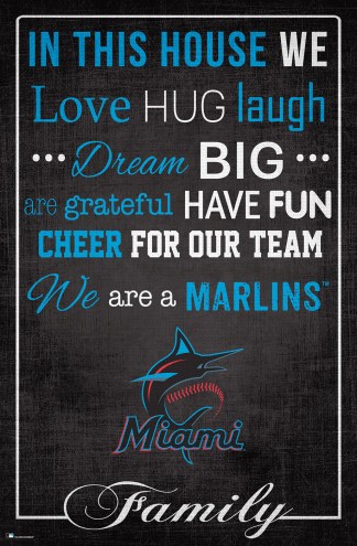 Miami Marlins 17&quot; x 26&quot; In This House Sign