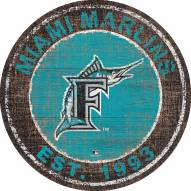 Miami Marlins 24" Heritage Logo Round Sign