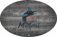 Miami Marlins 46" Distressed Wood Oval Sign
