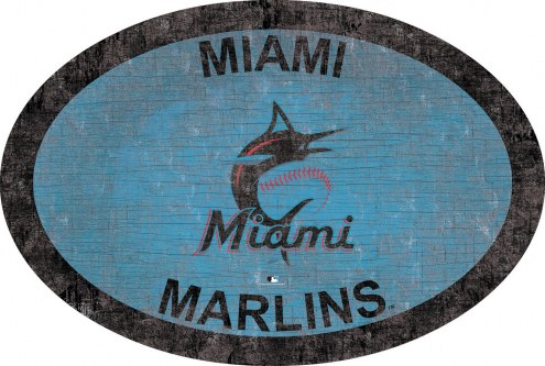 Miami Marlins 46&quot; Team Color Oval Sign