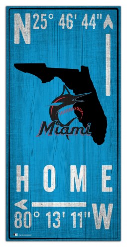 Miami Marlins 6&quot; x 12&quot; Coordinates Sign