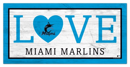 Miami Marlins 6&quot; x 12&quot; Love Sign