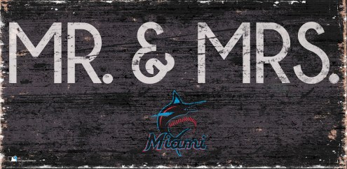 Miami Marlins 6&quot; x 12&quot; Mr. & Mrs. Sign