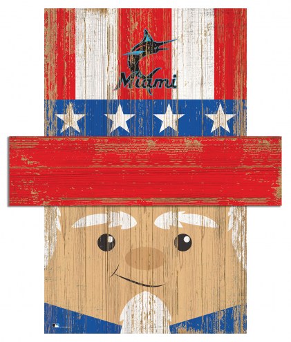 Miami Marlins 6&quot; x 5&quot; Patriotic Head