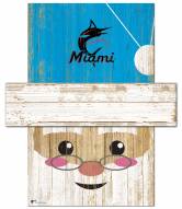 Miami Marlins 6" x 5" Santa Head