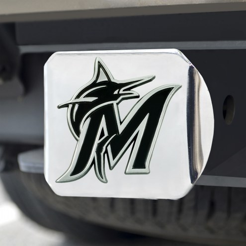 Miami Marlins Chrome Metal Hitch Cover