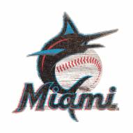 Miami Marlins Distressed Logo Cutout Sign