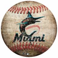 Miami Marlins Baseball Shaped Sign