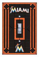 Miami Marlins Glass Single Light Switch Plate Cover