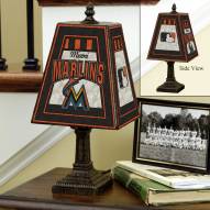 Miami Marlins Hand-Painted Art Glass Table Lamp