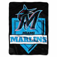 Miami Marlins Home Plate Plush Raschel Blanket